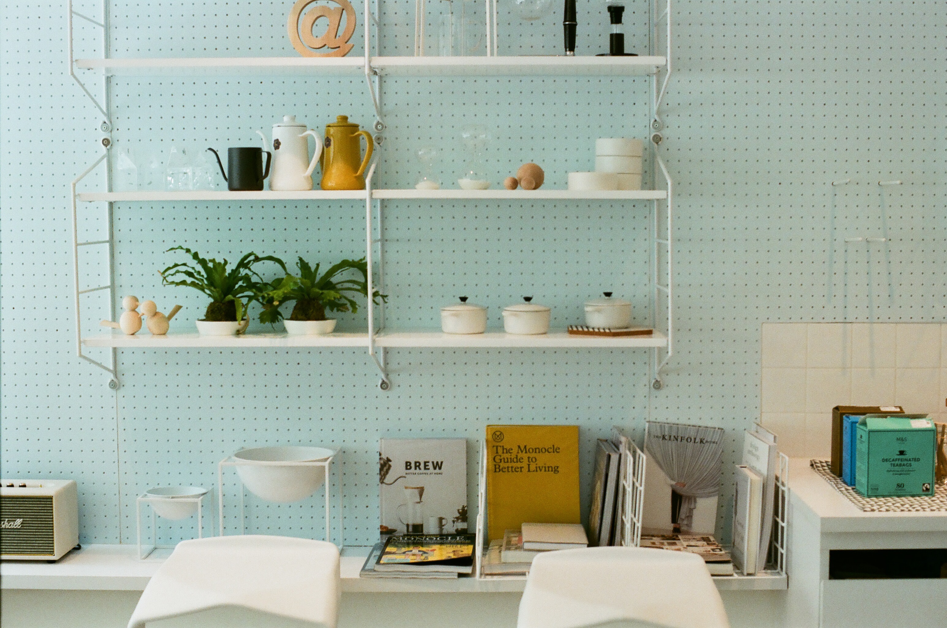 White Metal shelves